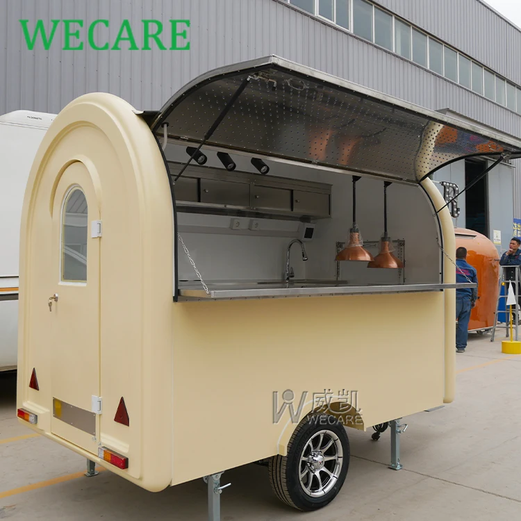 Wecare street camping mobile kitchen fast mini ice cream hot dog coffee bar cart with grill/wheels food trailer vendor food cart