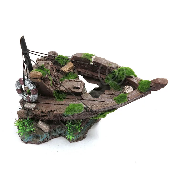 Aquarium Ornament Ship Sunk Boat Fish Wreck Tank Sailing Aquarium decoration Shipwreck