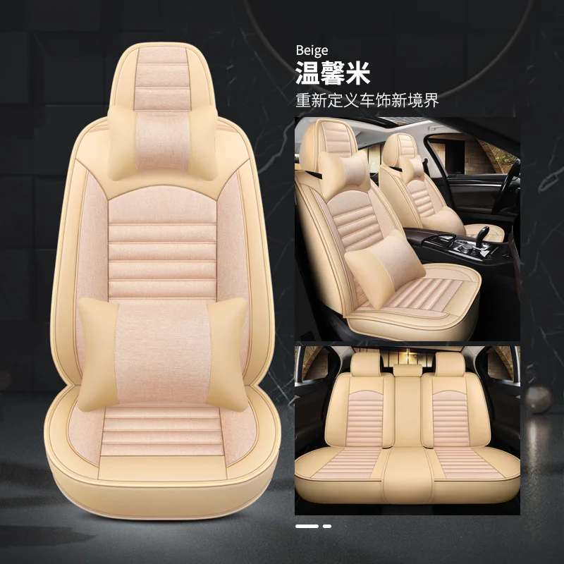 Customized Auto 9Pcs Black Front and Rear Leather Seat Covers Universal Full Set Luxury Car Seat Covers For Toyota Camry