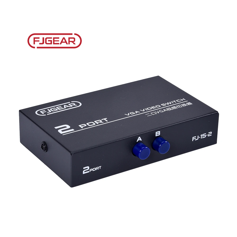 FJ-15-2 FJGEAR Manual 2 Port VGA video SWITCH 2 in 1 out Support 1920*1440 resolution VGA  Selector