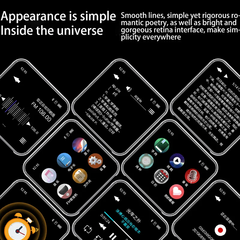 Hot Sell Mini Hifi Lossless Audio Video Digital Wireless Portable  Mp3 Player Mp3  Speaker Mp4 Music Player