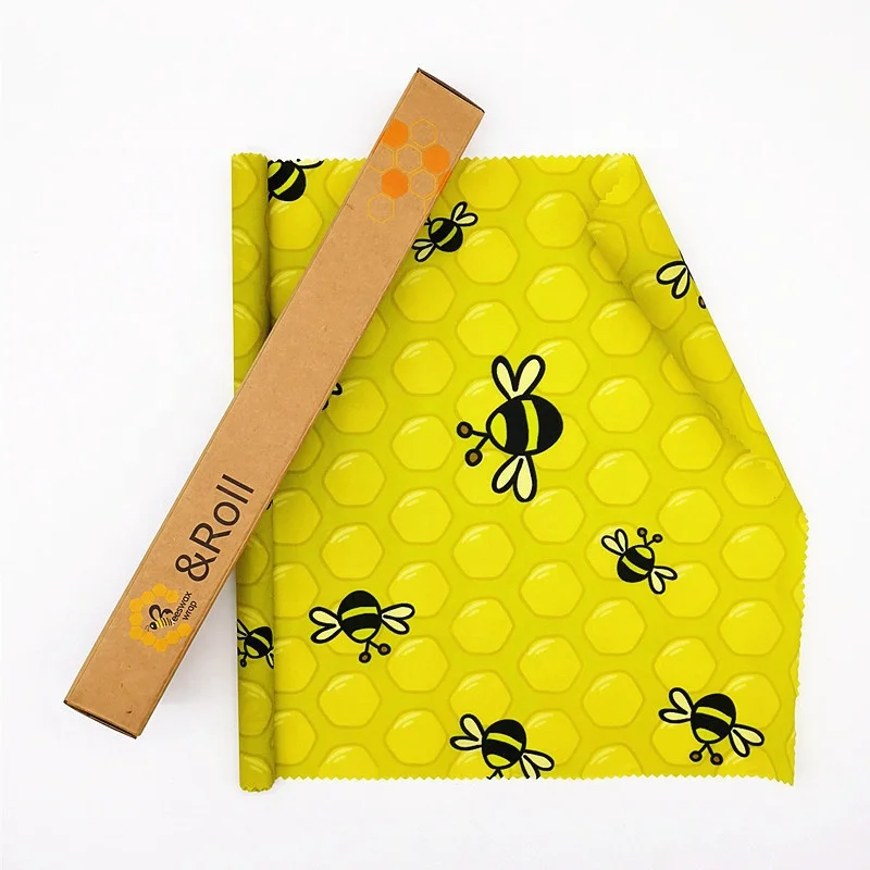 Manufacturer cut to size 33*100cm custom eco reusable beeswax food wrap long roll