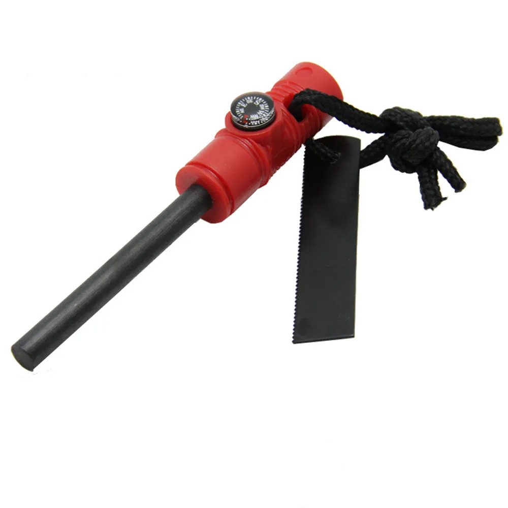 MU 3 In 1 Outdoor Tactical Kit Compass Hiking Whistle Survival Flint Fire Starter for Camping