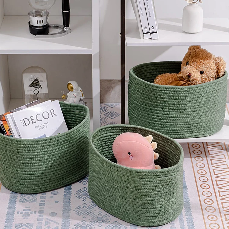 Cotton rope laundry storage baskets storage holders racks home small storage & organization