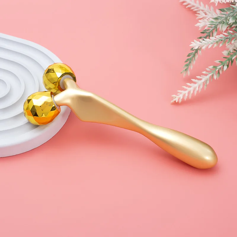 Zinc Alloy Golden Facial Roller Mask Spoon Eye Massager Skincare Cosmetic Tools Massage Stick Cream Spatula
