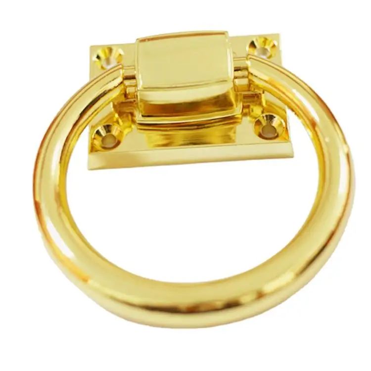 HUAWEI Furniture Hardware Fittings Accessories Classic Gold And Chrome Antique Big Ring Zinc Alloy Metal Cabinet Knobs Handles