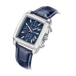 MEGIR 2028 Fashion Rectangle Luxury  Chronograph Rose gold Square Quartz Watches for Men