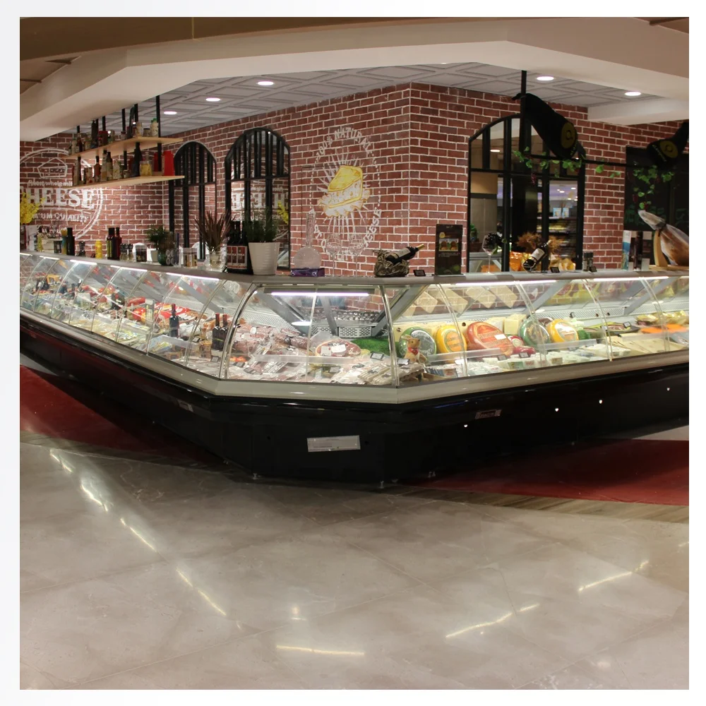 Supermarket Commercial Fridge Meat And Fish Display Deli Fridge Supermarket Meat Chiller Refrigeration Equipment Deli Case