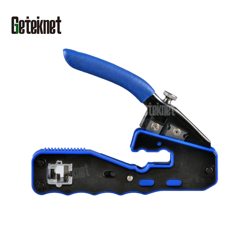 8P8C RJ45 cable crimping tool RJ45 pass through modular connector in tools wire cutter crimper stripper for networking tool