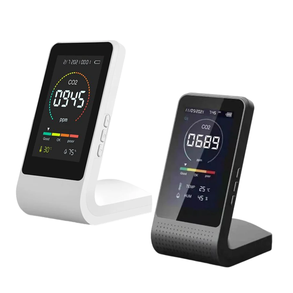 2022 Popularity Portable Carbon Dioxide Detector Temperature Wireless Humidity Air Quality Desktop Indoor Co2 Meter Monitor