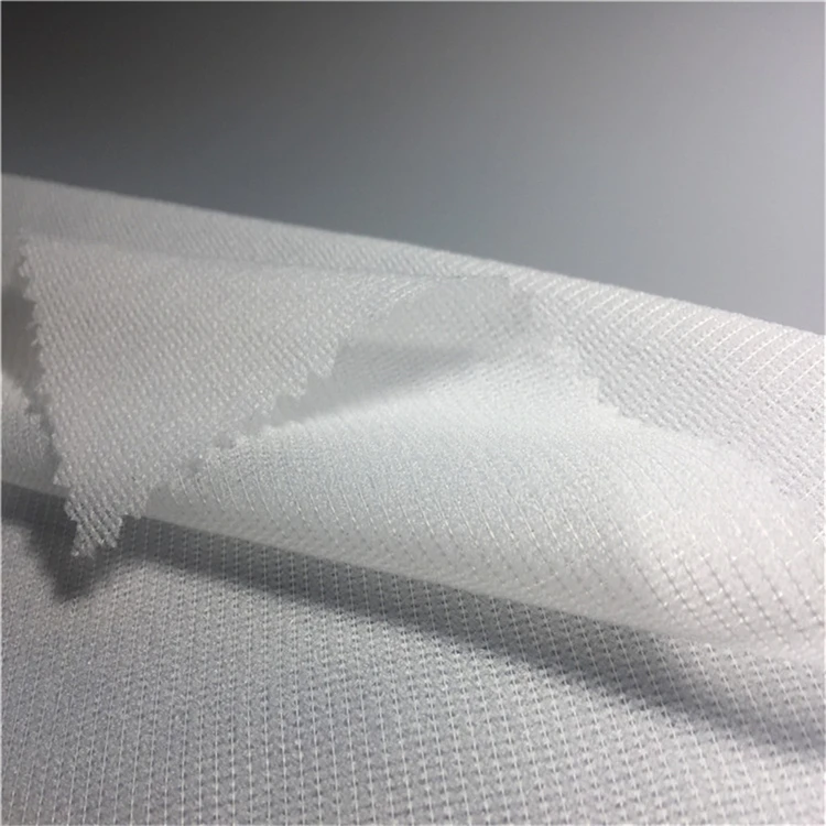 interlining company high quality 100% polyester adhesive buckram Warp knitted interlining