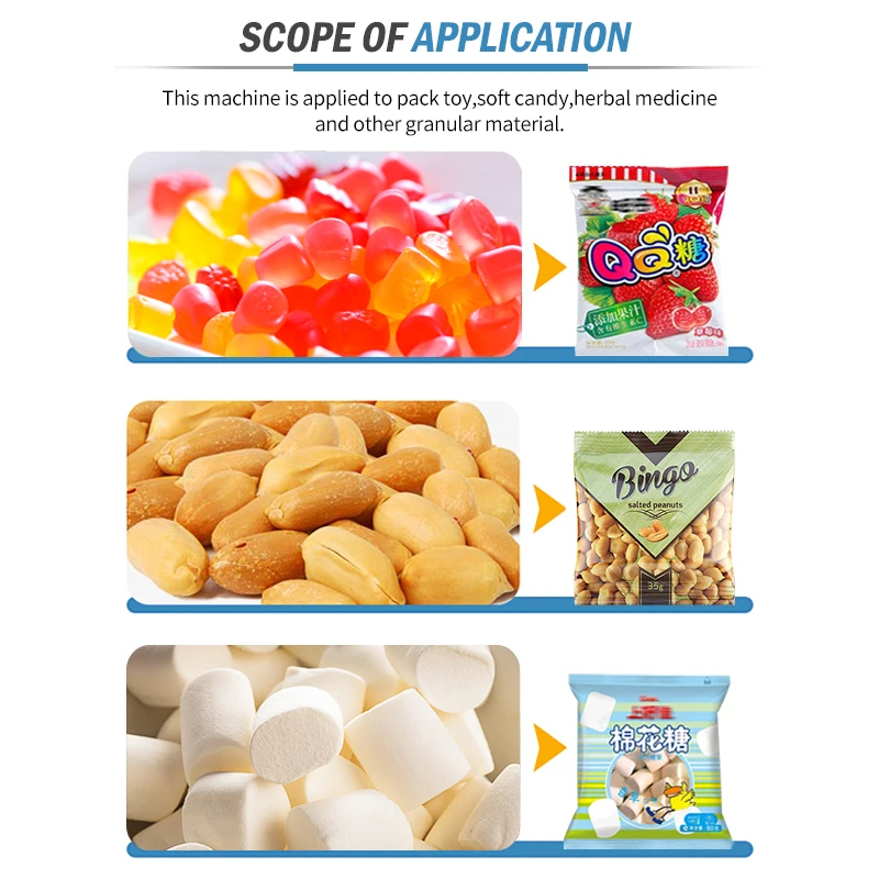 Shengwei Machinery  Tea Leaves Cracker  2kg Rice Cookie Cashew Nut Date Sunflower Seeds Tea Packing Machine