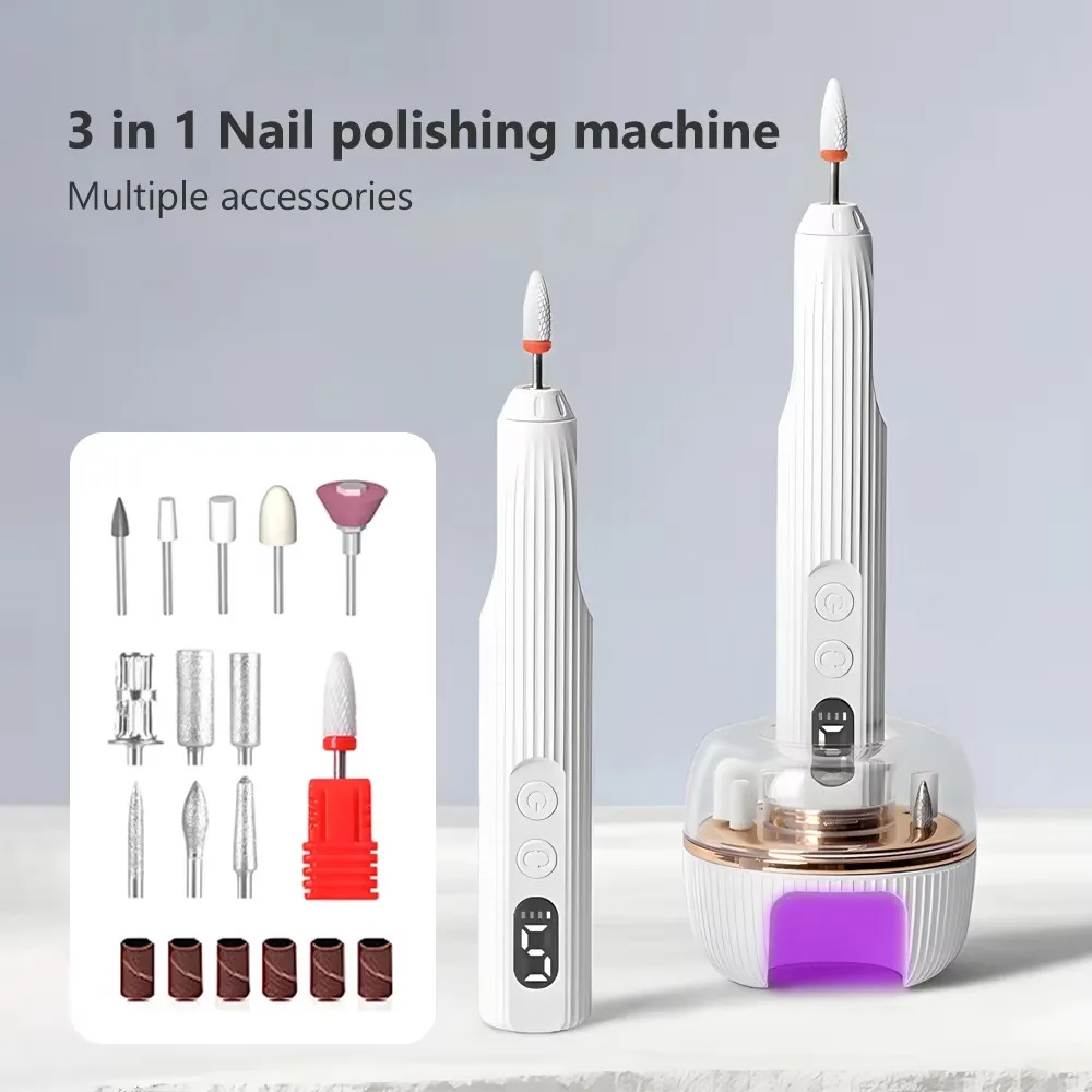 Home and Salon Use Polishing Tool Nail Polisher Portable USB Electric Nail Drill with Uv Nail Dryer