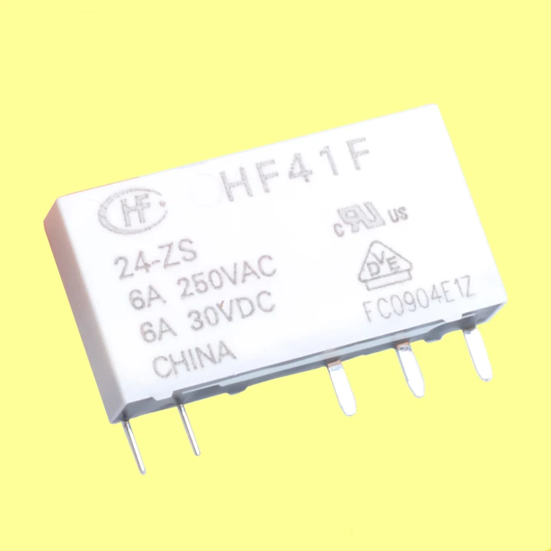 New arrival 5v 6v 9v 12v 24V 48v 60v DC 24VDC 5pins pins PLC hf41f-24 slim din rail HF41F-24-ZS hf41F 24V interface slim relay