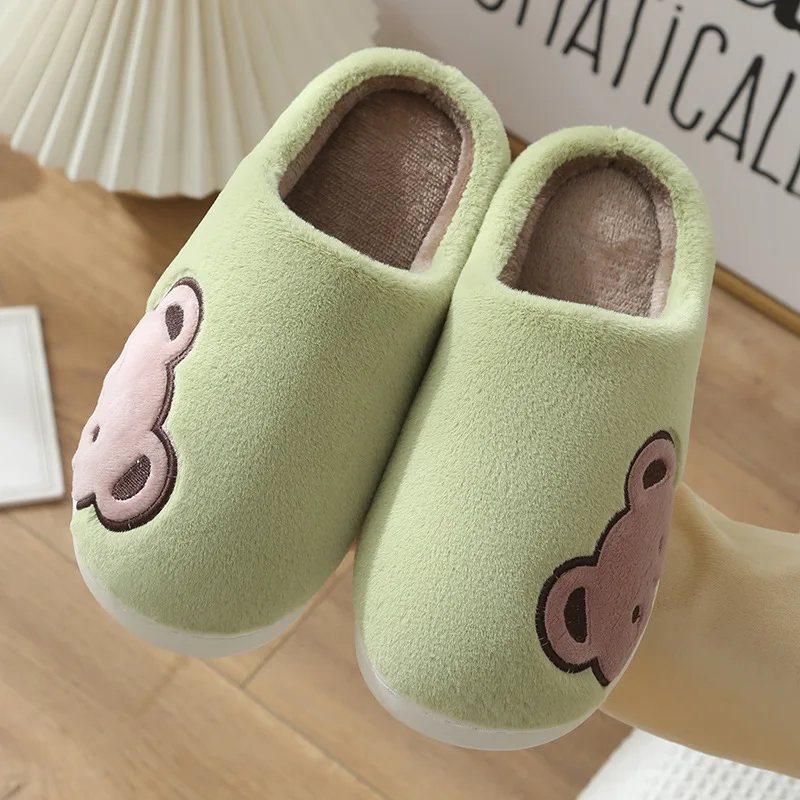 New Fashion Indoor Home Bed Cute  Bear Design Plush Slides Slippers