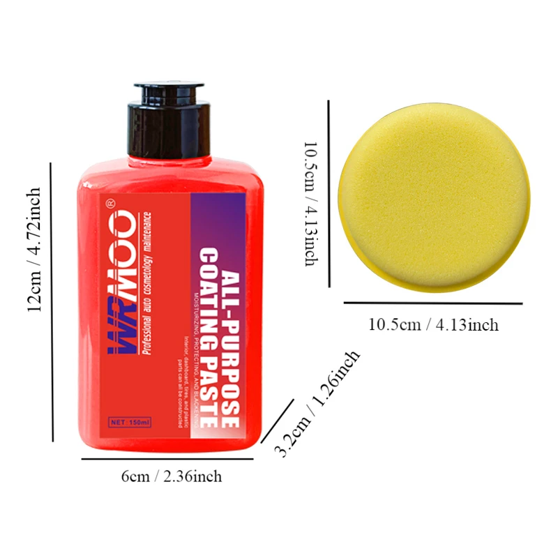All-purpose Coating Paste 150ml Plastic Crystal Coating Car Tire Shine Auto Plastic Restore Car Care for Interior Seat Engine