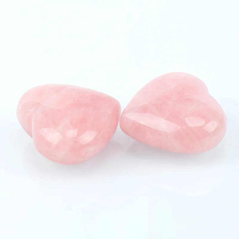 Love Gift Carved Healing Crystal Stone Quartz Heart Puffy Heart Shape Natural Wholesale Gemstone Rose Feng Shui Souvenir Neutral