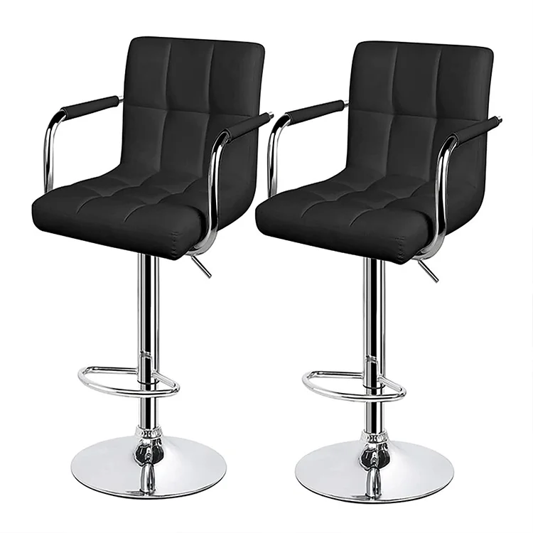 Kitchen Swivel Arm Rest With Back Non-slip High Chairs Bar Stool Chairs For Bars