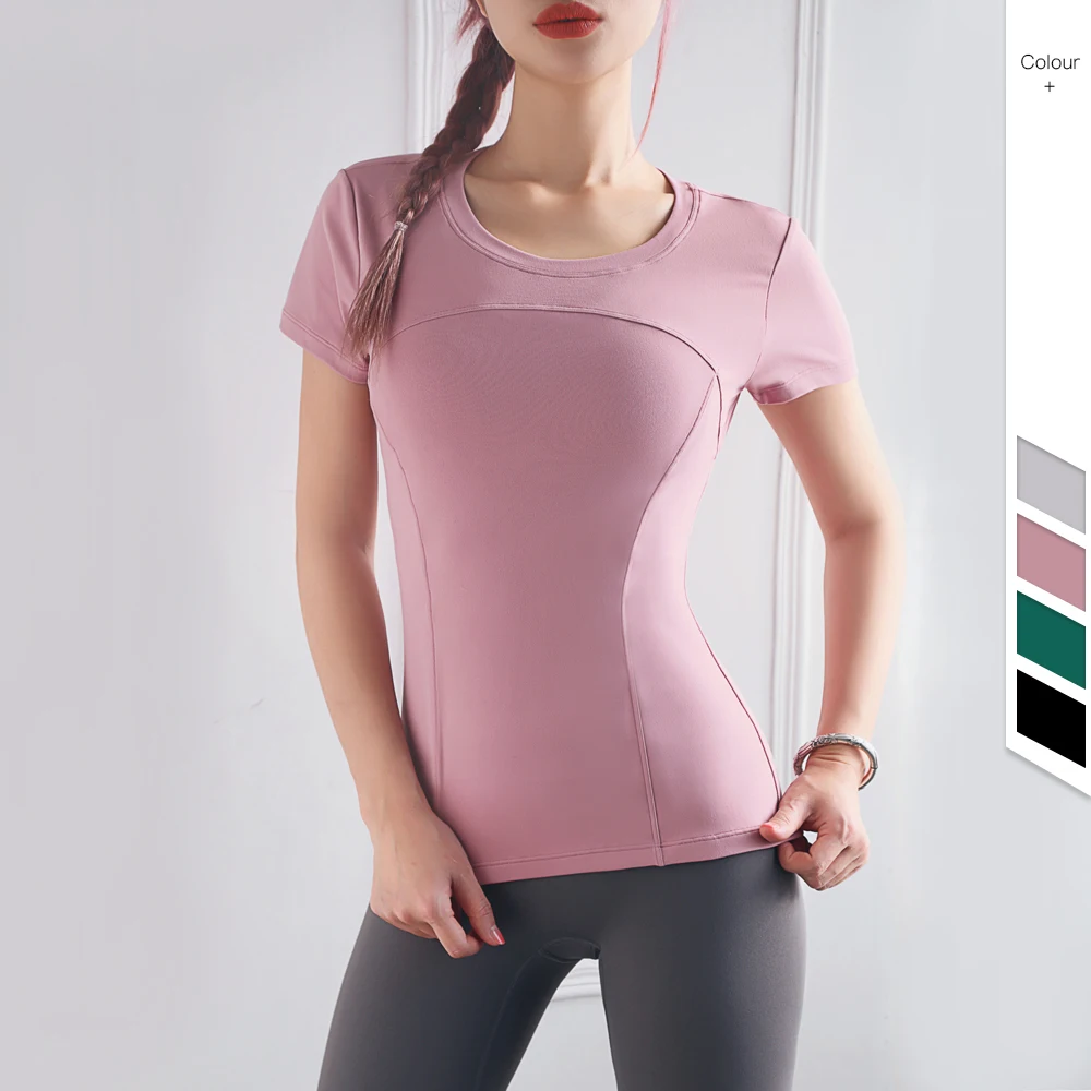 2021 New Sports Tight T-shirt Women Short sleeve Sports Tank Top High Quality Fitness Gym Tops