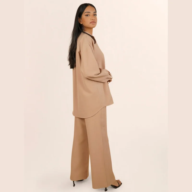 SIPO EID Malaysia Dubai Arab Oman Elegant Women Muslim Modest Long Tunic Pants Co Ord Set 3pcs Islamic Clothing