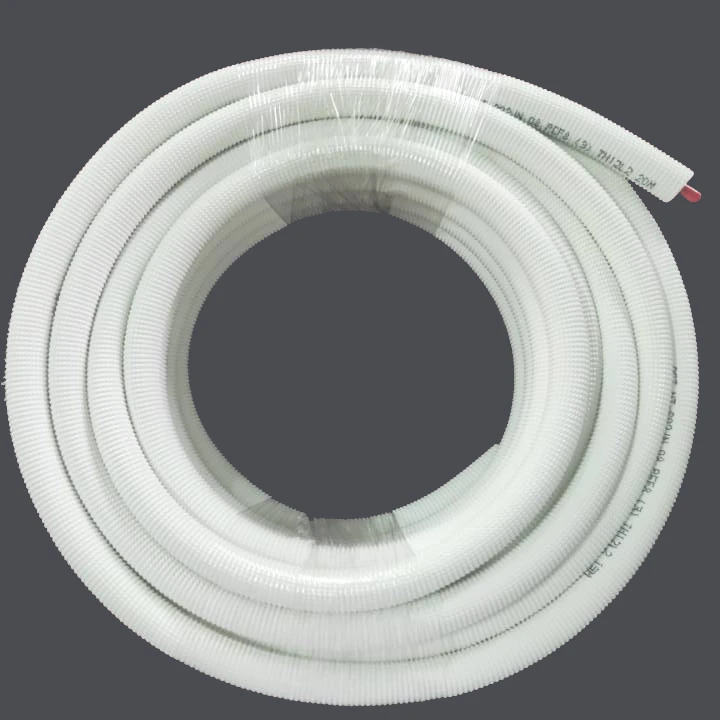 
ROHS 1/4+3/8 Double Air conditioner Copper Pipes With Fireproof PE Insulation Pre Insulated Copper pipe 