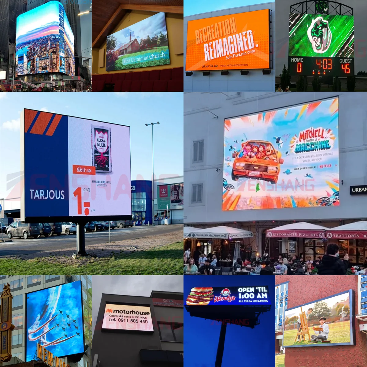 Waterproof P8 Outdoor Street Advertising Screens Wall Mounted Advertising Giant