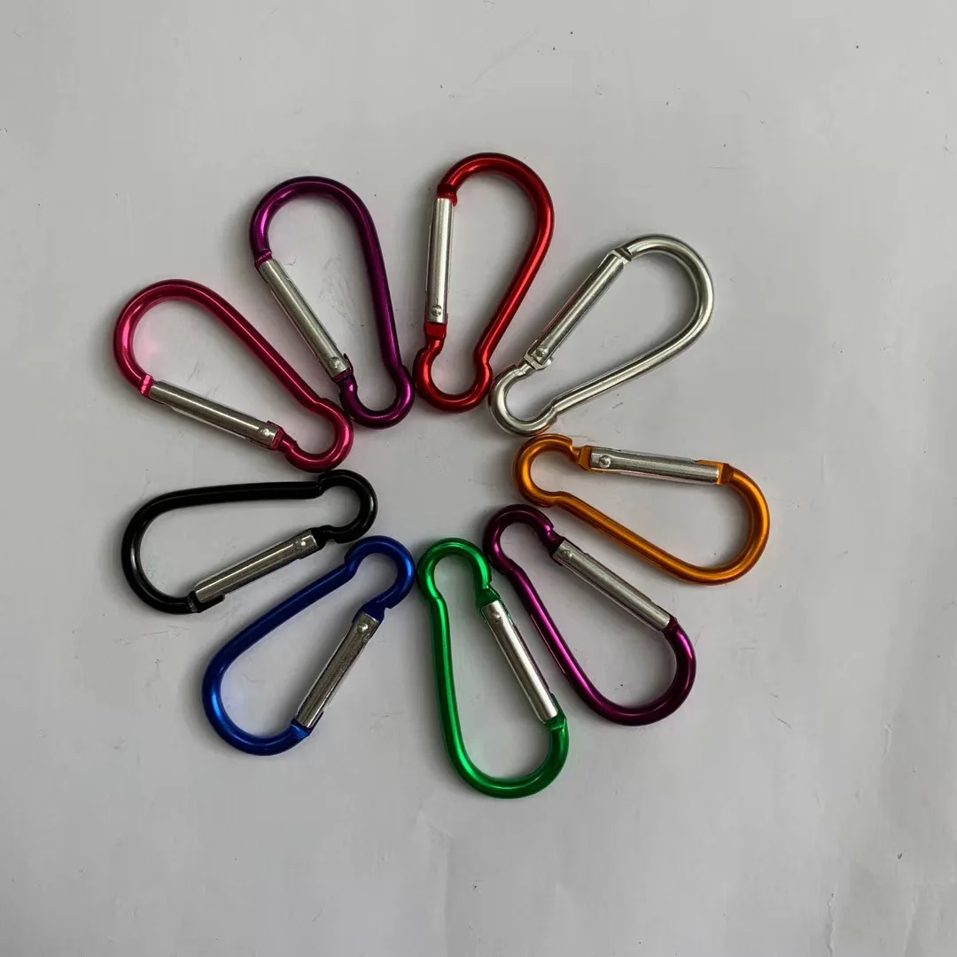 Camping Survival Outdoor Tool Aluminum D-shaped Carabiner Spring Buckle Hook Keychain
