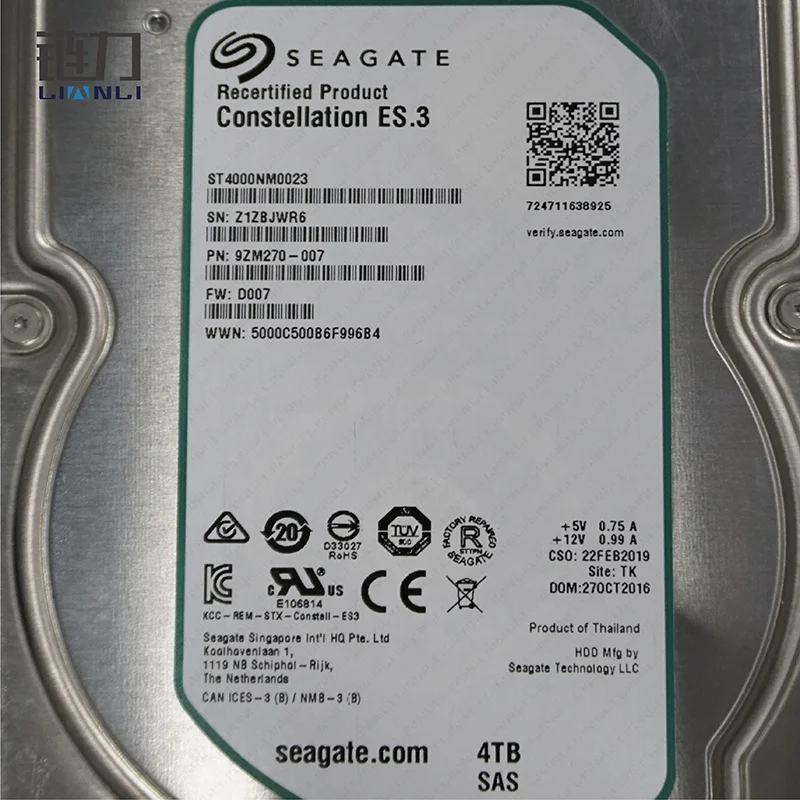 В наличии Новый правовые Seagate внешний 4 ТБ жесткий диск SAS HDD для сервера