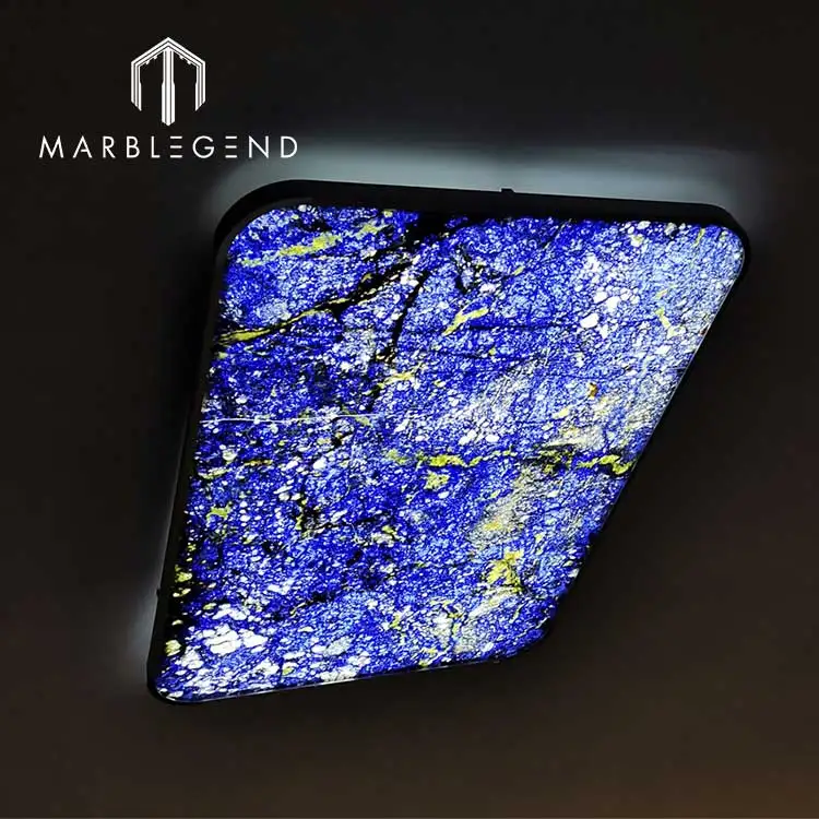 Luxury Villa Decor Natural Stone Bolivian Blue Granite Slabs Backlit Panel Azul Bahia Granite