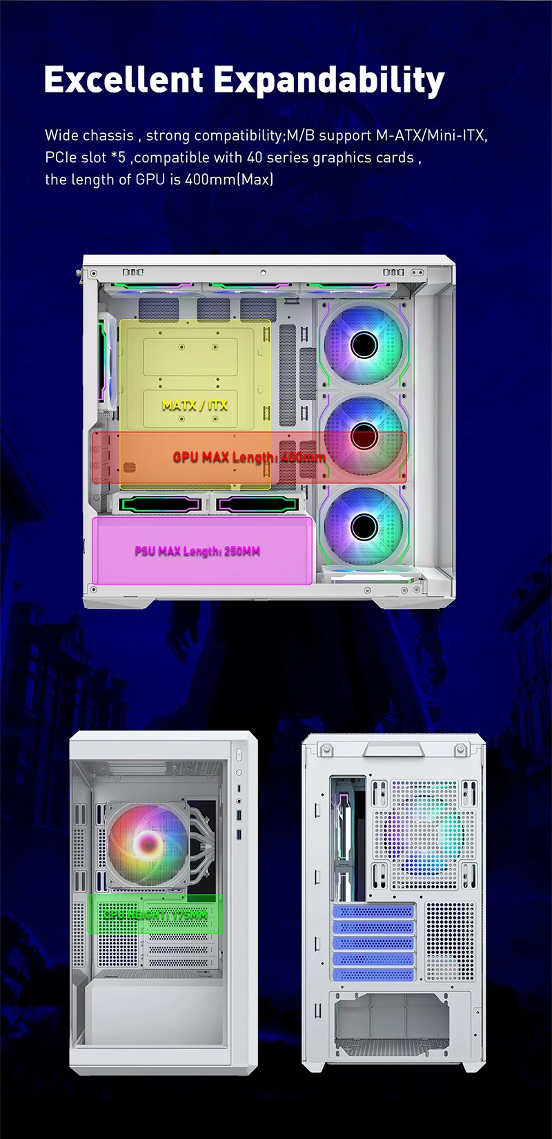 2023 latest design Oem Dual Tempered Glass Desktop Computer Case Pc Gaming Casing Gamer MAtx Case