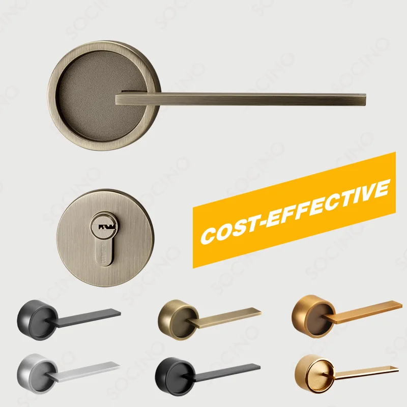 wholesalers Door Handle  Art Home Interior Modern  High Quality Bronze  Door Lock For bedroom