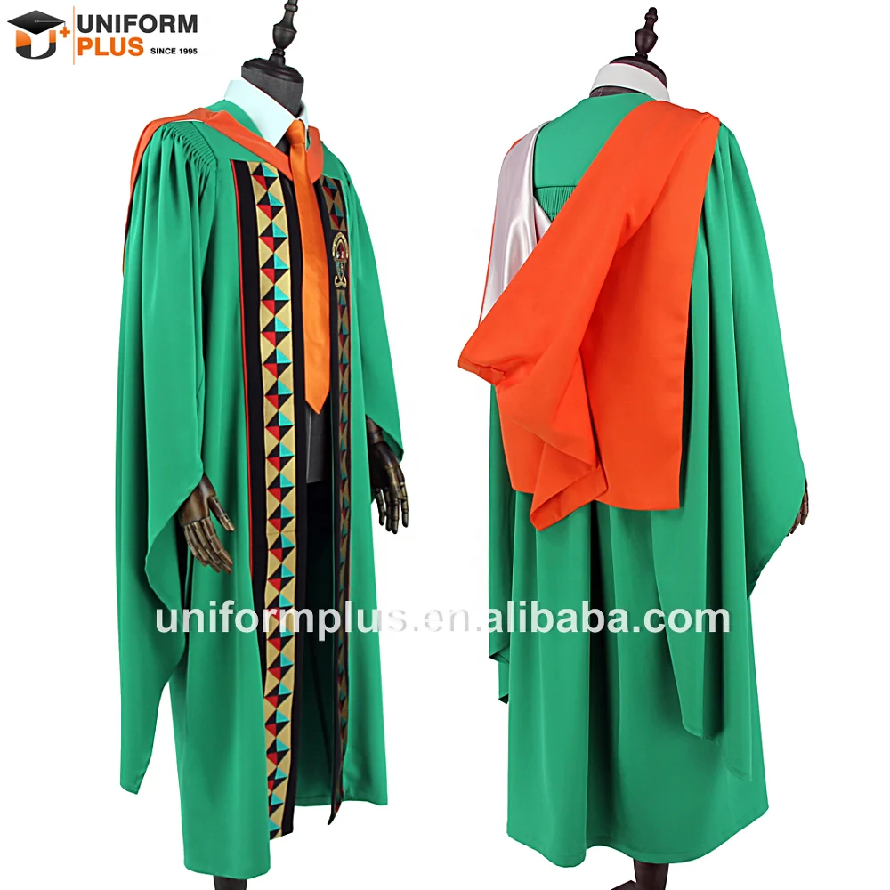 Customized  adult embroidered bachelor doctoral academic toga clothes graduation caps and gowns uniform