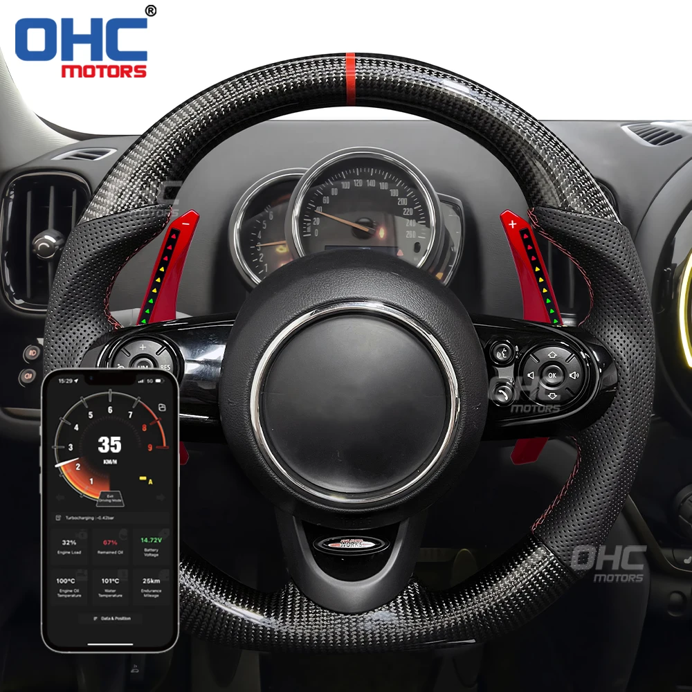 Car Steering Wheel Shift Paddle for BMW MINI Cooper F54 F55 F56 F57 F60 2015 to 2022 LED RPM Smart Paddle Shift Shifter Shifters