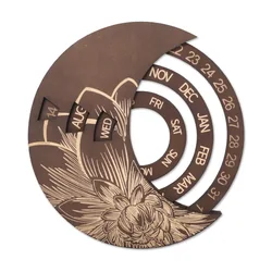 Creative Round Wooden Concentric Calendar Perpetual Calendar Circular Decoration