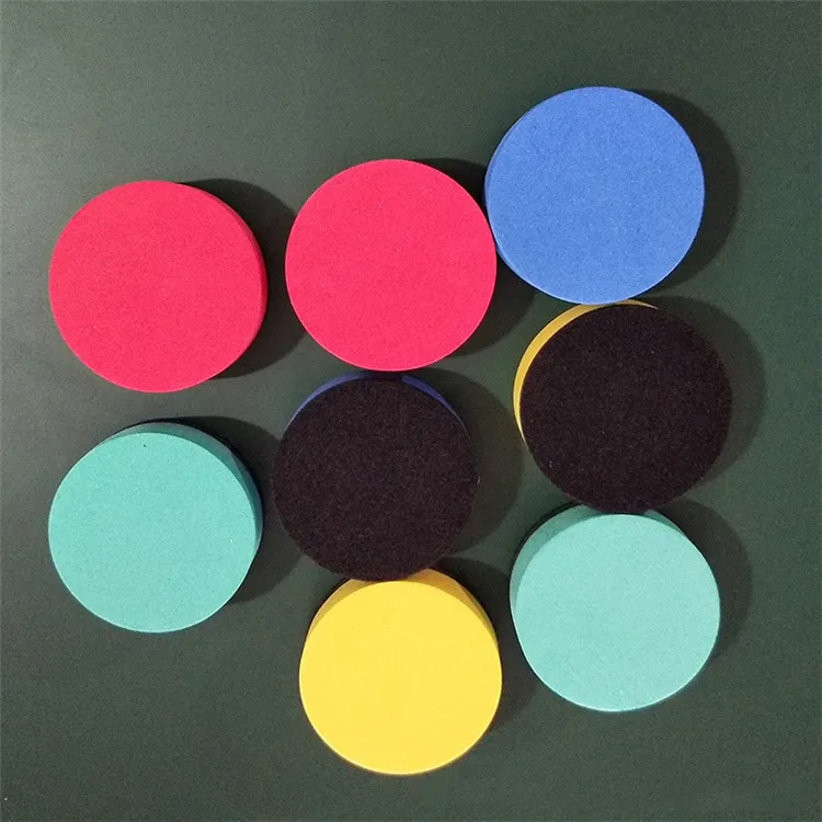 Office school supplies Stock dry erase EVA magnetic felt round shaped whiteboard eraser