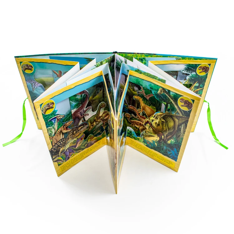 Cheap Printing Custom Education Use Book CardBoard Printing 3D Dinosaur Story For Children Factory Custom