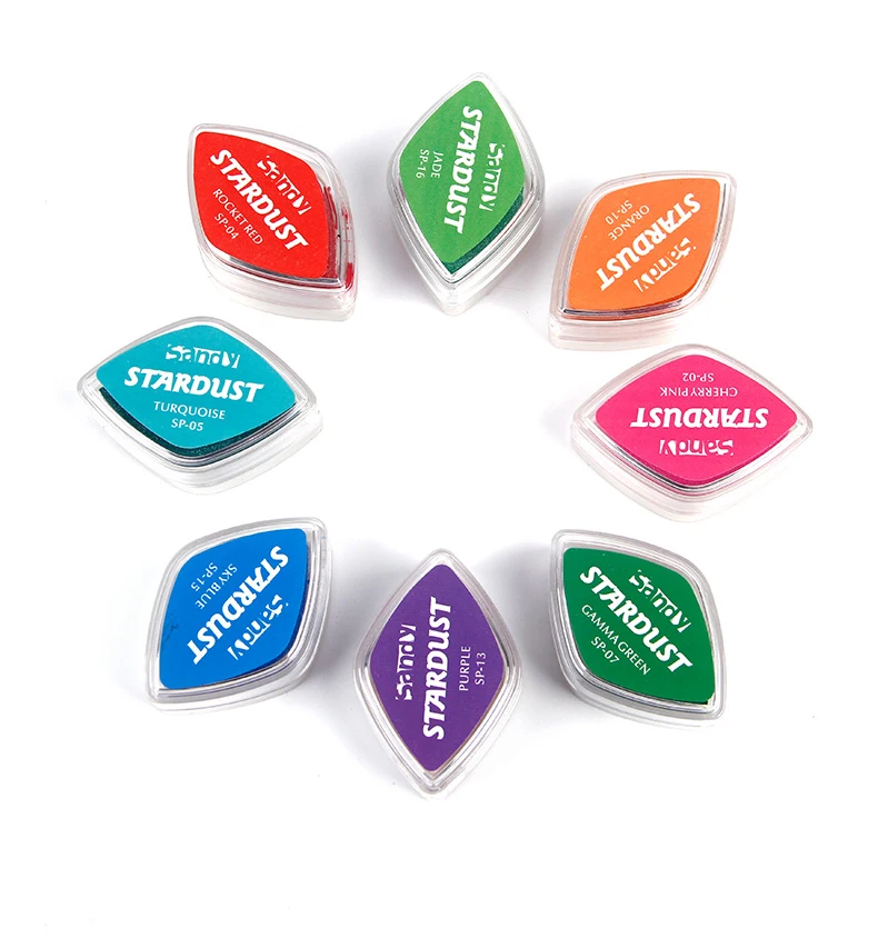 top selling cat eye shaped fast-drying acrylic ink pad with 32 excellent colours