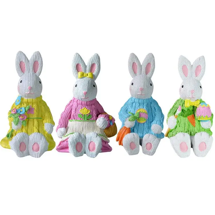 
Artificial rabbit Easter decoration home holiday scene layout knitting effect woolen rabbit desktop ornaments 
