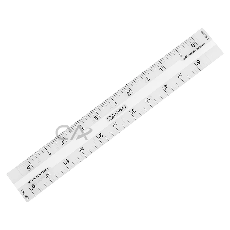 Front Side 0.05 min & 1 sec Back Side 50 m & 0.05 mi Scale Ruler wholesale Measuring Ruler MSR-2