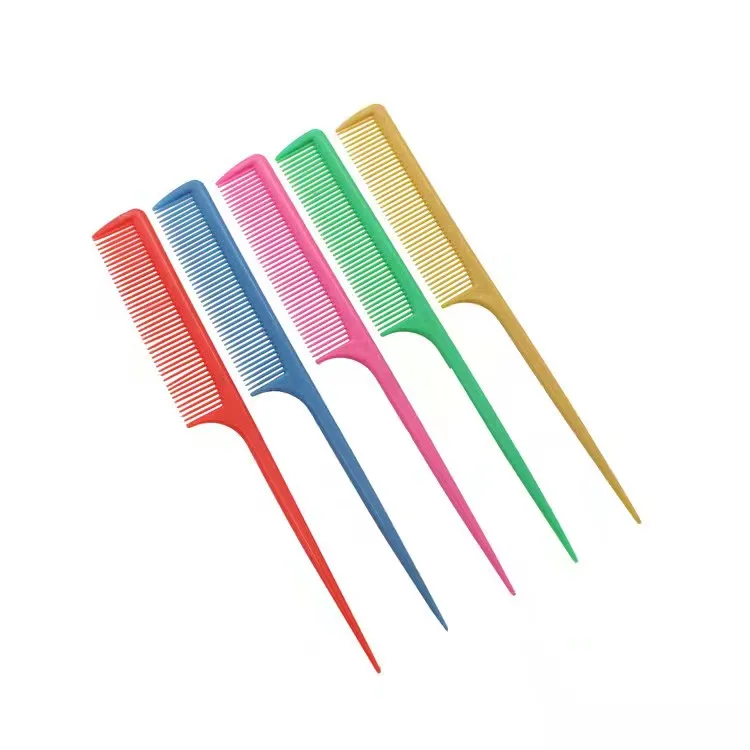 Salon Personalize  Black Hair Brush  High Quantity Plastic Fine Tooth Rat tail Comb