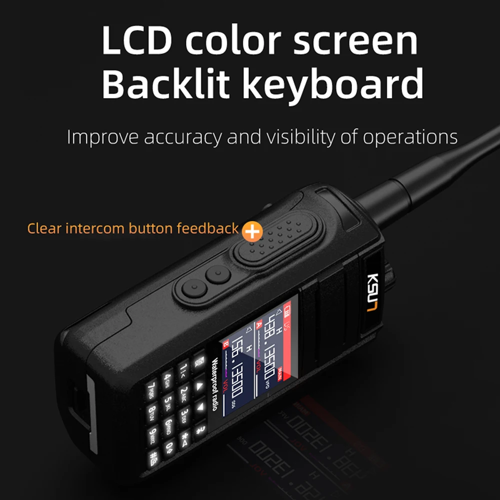 KSUT UV65P 10W 10 KM IP68 Waterproof VHF UHF Dual Band Transceiver HAM Two Way Radio FM DTMF Air Band Receiver Walkie Talkie