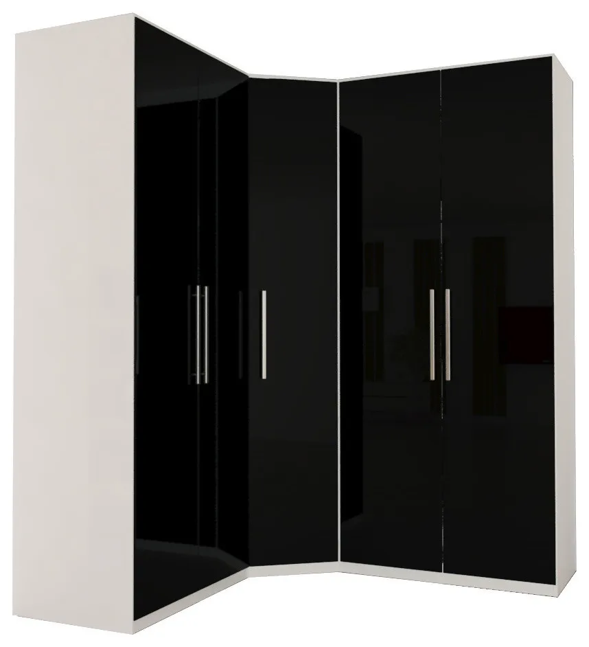 European  printed high gloss double color design furniture bedroom  big furniture wardrobe