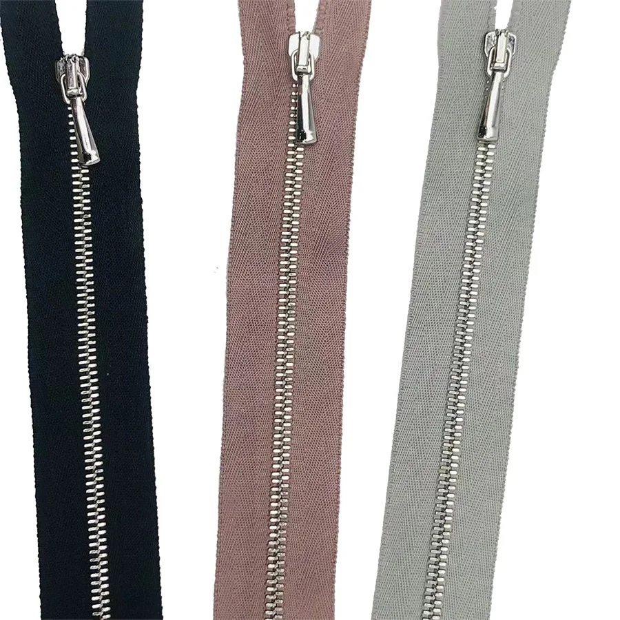 hengda factory customized brass metal  open end  zippers for kids clothes po teeth zipper 2 number zippers