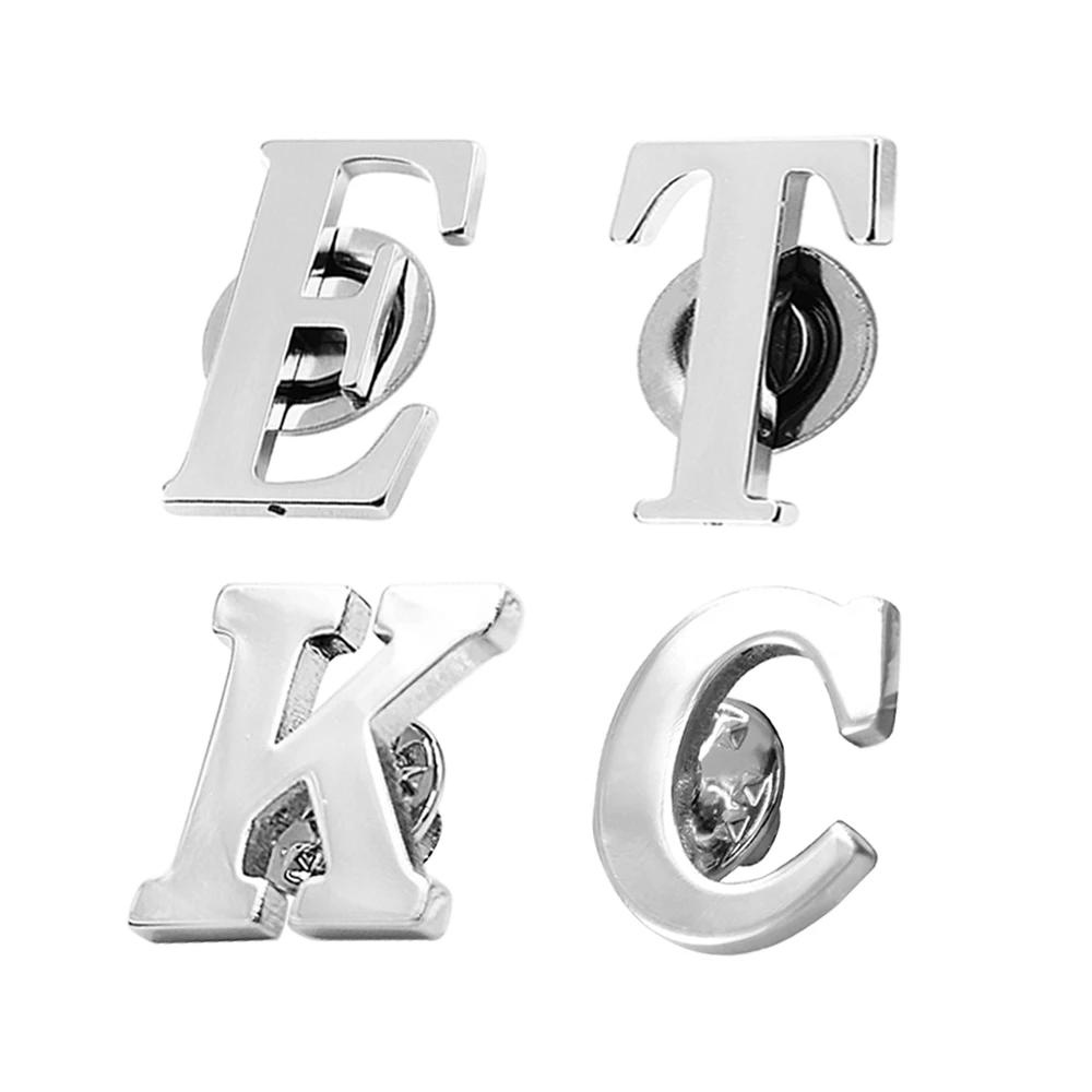 Personalized Custom Gift Metal Gold Silver Lapel Pin Hat Pins Letter Initial Brooches Women Men Brooch For Clothing Suit