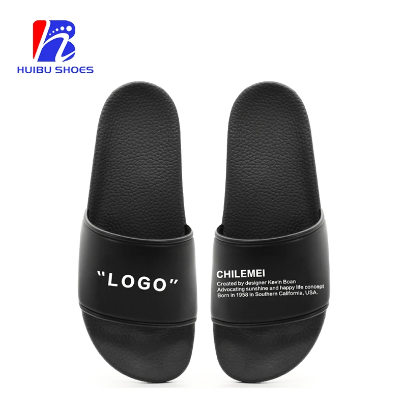 
Eco-friendly Low MOQ Custom Slippers Sandals Outdoor Black Plain Slides 