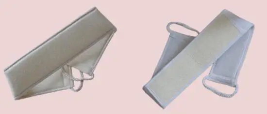 Eco Friendly Loofah Linen Bath Sponge Body Exfoliating body Scrubber Natural Shower Body Bath Scrub