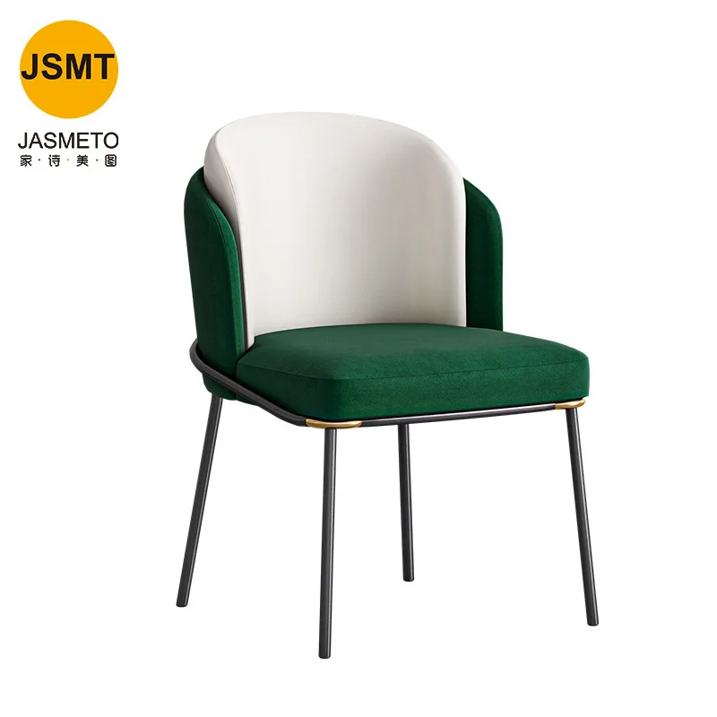 Modern Morgan Red Stackable European Patchwork Merdern Dinning Room Green Fabric Dining Chair With Fabric Surface