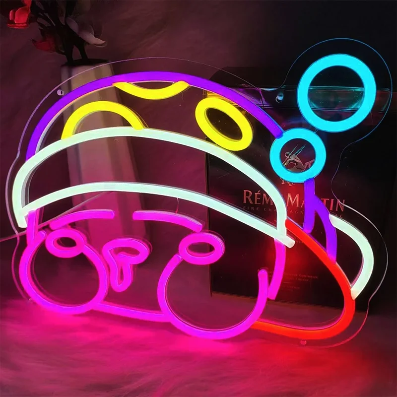 Anime Neon Sign Handmade Cartoon Game Kirby Star 12 Decoration Customization 20 Small Custom Led Bar Top Product Display Adaptor