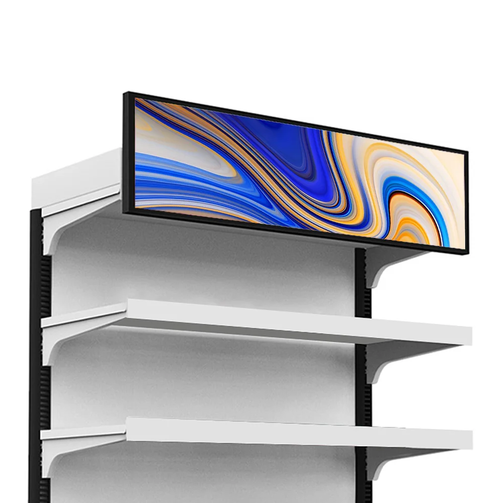 36 Inch Supermarket Shelf Android Wifi Wall Mounted Display Racks Stretched Bar Lcd Display Digital Signage Lcd Display