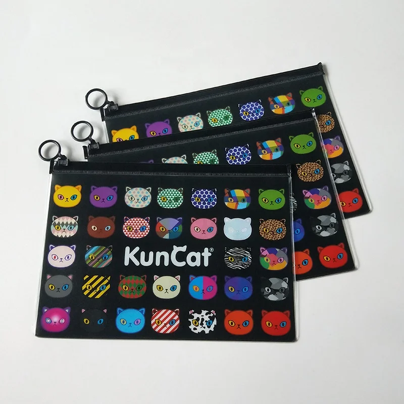 colored black frosted matte zip lock bags clear vinyl pvc zipper packaging bags cute clear pvc packing bag with round puller